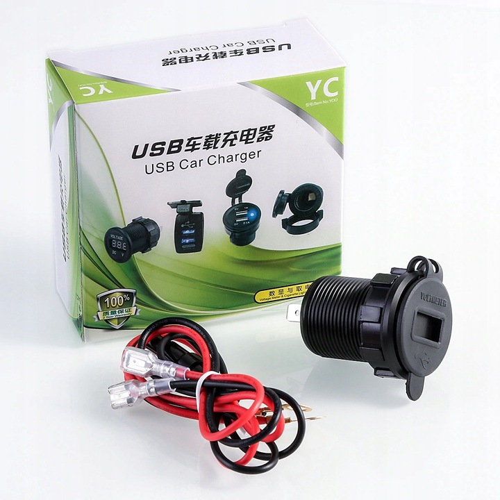 ŁADOWARKA SAMOCHODOWA 2xUSB QC3.0 WOLTOMIERZ DOTYK