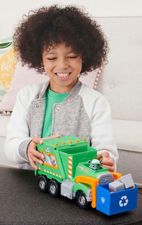 PSI PATROL DUŻA ŚMIECIARKA ROCKY POJAZD DO RECYKLINGU 38 CM + FIGURKA