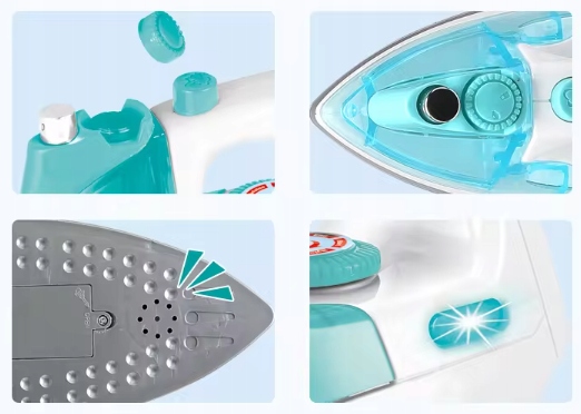 ŻELAZKO ZABAWKA DLA DZIECI INTERAKTYWNE ZE ŚWIATŁEM DŹWIĘKIEM PARA WODNA