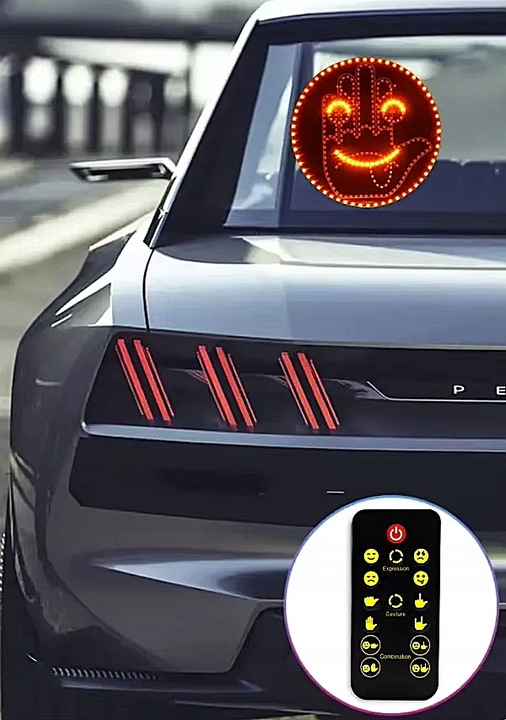 SYGNALIZATOR GESTÓW LED DO SAMOCHODU 8 GESTÓW ŚRODKOWY PALEC ! EMOTKI PILOT