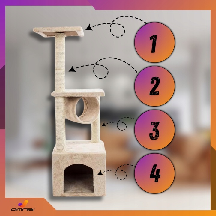 Drapak dla kota duży wysoki drzewko domek budka legowisko słupek mysz walec