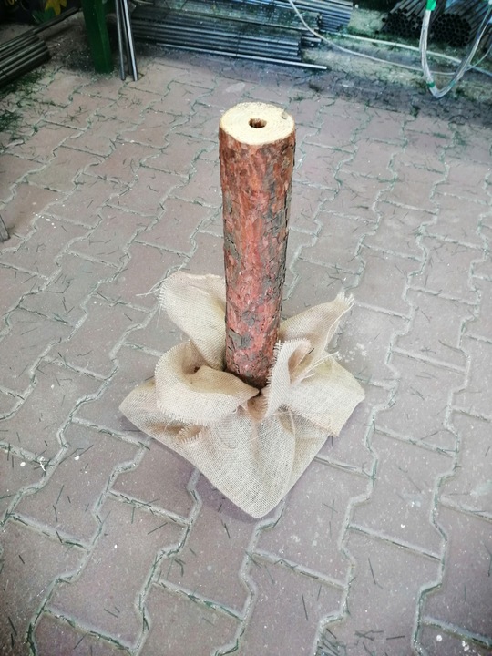 60cm Pień do choinki na pniu juta stojak naturalny choinkowy 4 nogi + juta