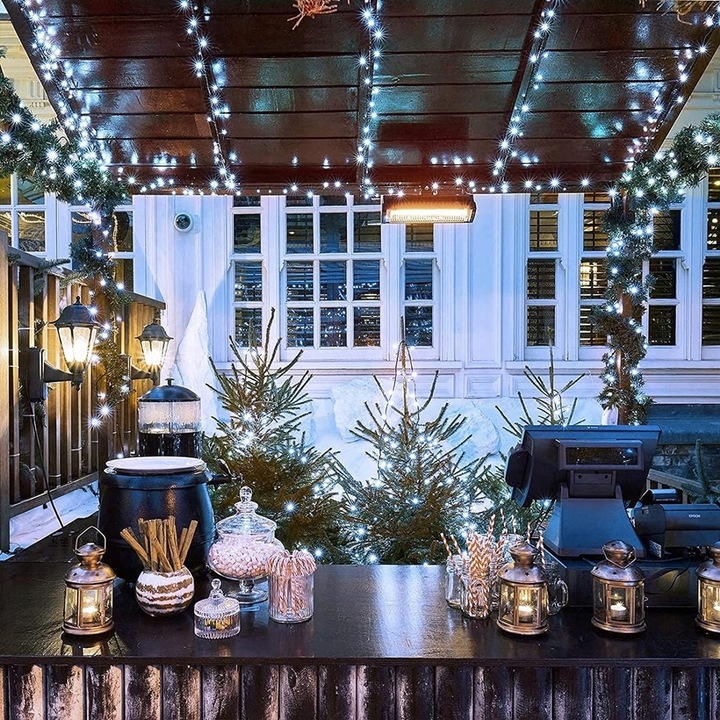 Lampki choinkowe LAMPKI ZEWNĘTRZNE 1000 LED ZIMNE + FLASH 67m