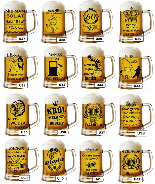 Kufel do piwa z grawerem NA DZIEŃ MĘŻCZYZNY WALENTYNKI Urodziny inne okazje
