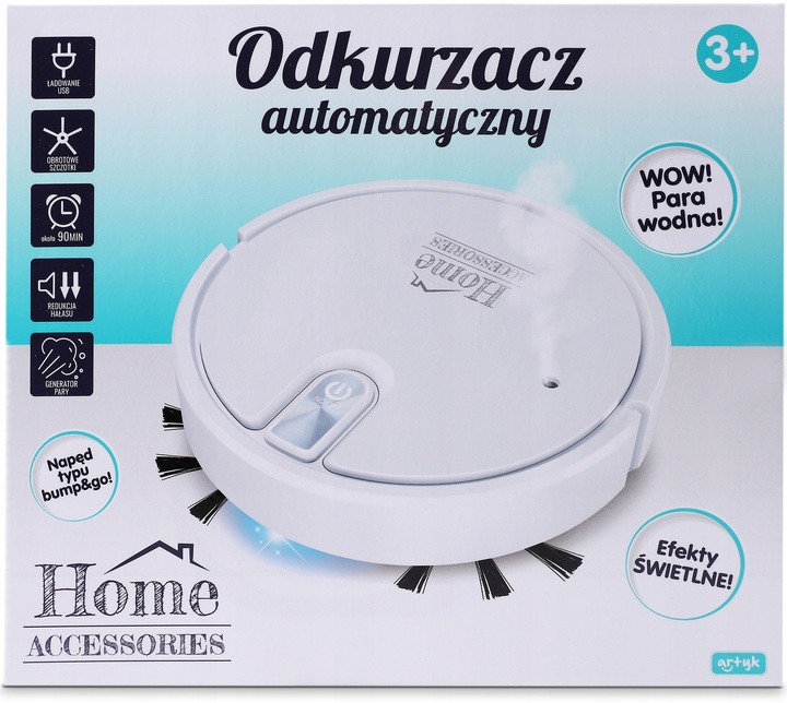 ODKURZACZ DLA DZIECI ROBOT SPRZĄTAJĄCY Z PARĄ WODNĄ dźwięk ODKURZA JEŻDŻĄCY