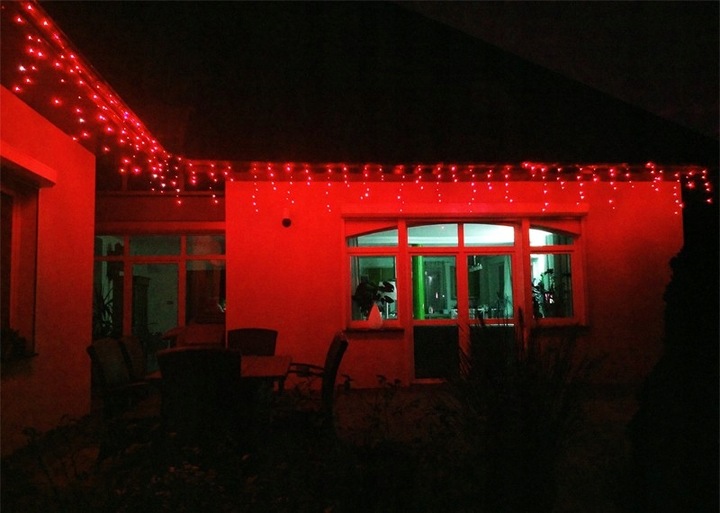 KURTYNA SOPLE 300LED 15m ZEWNĘTRZNE TIMER NIEBIESK