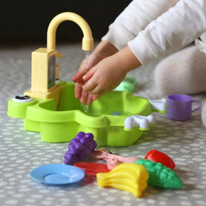 ZLEWOZMYWAK ZLEW DLA DZIECI KUCHNIA Z WODĄ INTERAKTYWNY KRAN PRAWDZIWA WODA