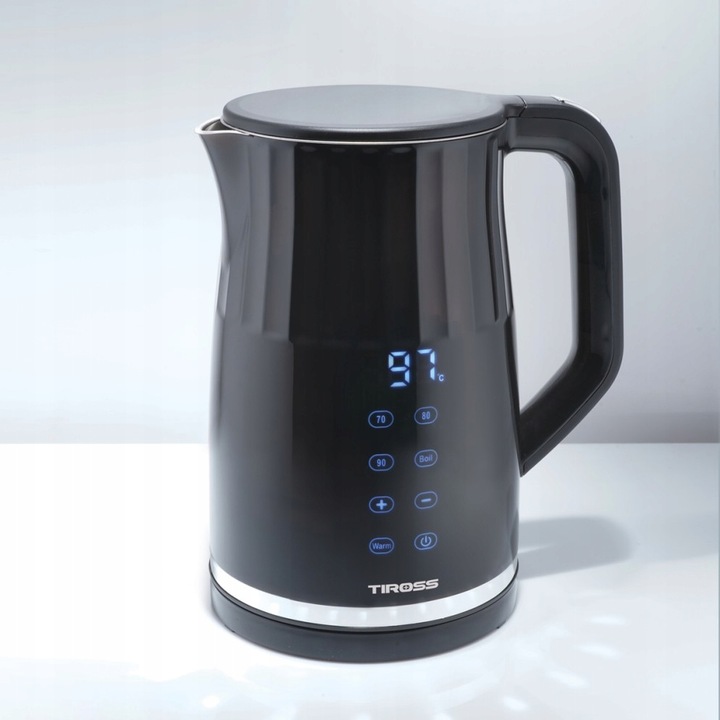 Czajnik elektryczny Tiross wewnętrzne ze stali nierdzewnej 2200 W czarny