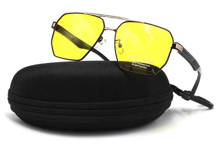 Okulary męskie dla kierowców jazdy nocą polaryzacyjne uv400 etui polarzone