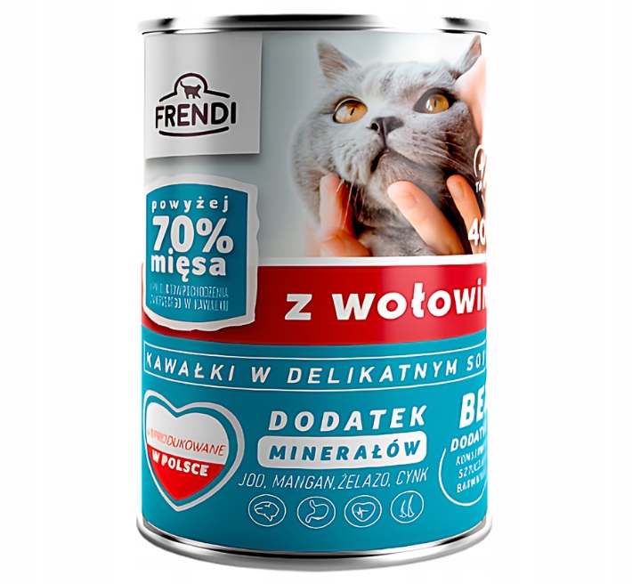 FRENDI kawałki w sosie MIX SMAKÓW karma mokra dla kota 70% MIĘSA 24x400g