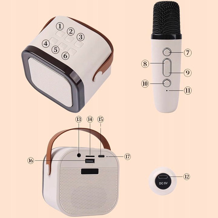 MIKROFON DLA DZIECI KARAOKE ZESTAW głośnik bluetooth bezprzewodowy 2 MIKROF