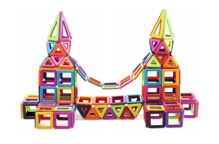 KLOCKI MAGNETYCZNE PANELE NEODYMOWE 76 EL DUŻY ZESTAW EDUKACYJNY DLA DZIECI