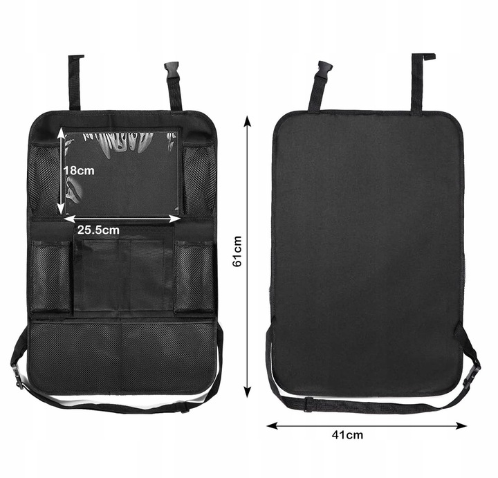 ORGANIZER SAMOCHODOWY DO AUTA NA OPARCIE DO AUTA NA FOTEL + UCHWYTY GRATIS