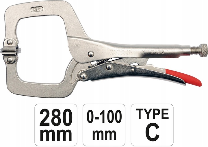 Szczypce zaciskowe, klamrowe typu C 280 mm YATO (YT-2466)