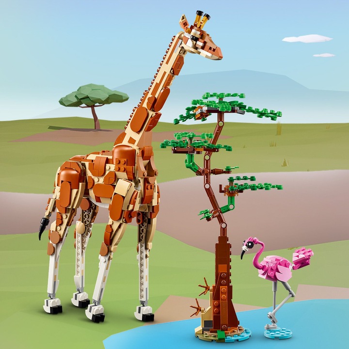 LEGO Creator 3w1 Ruchome Figurki Dzikie zwierzęta z safari 31150 Żyrafa Lew