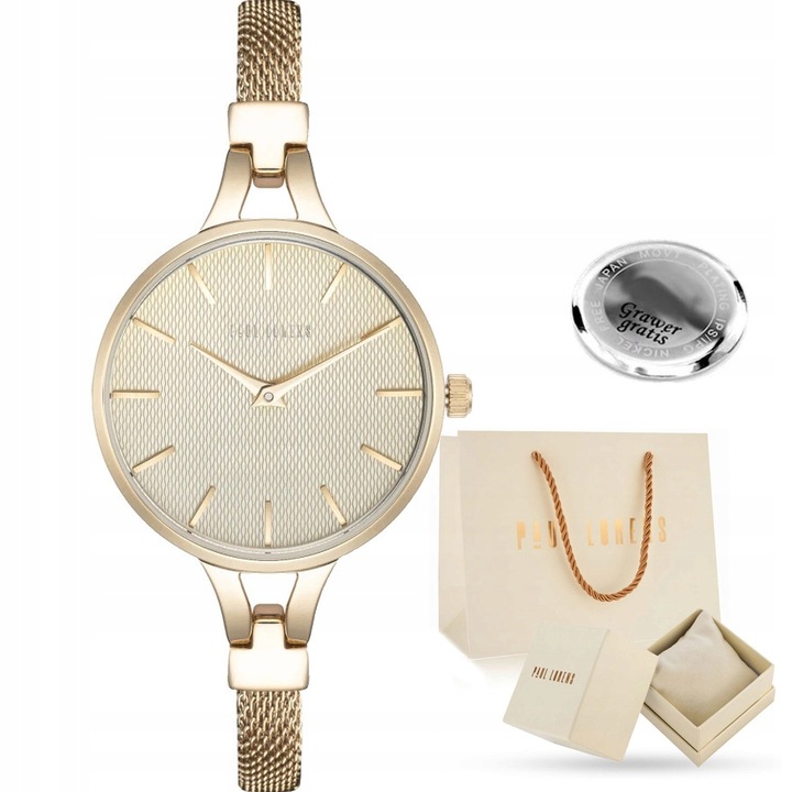 Zegarek damski Paul Lorens SEKATA elegancki z delikatną bransoletką +GRAWER