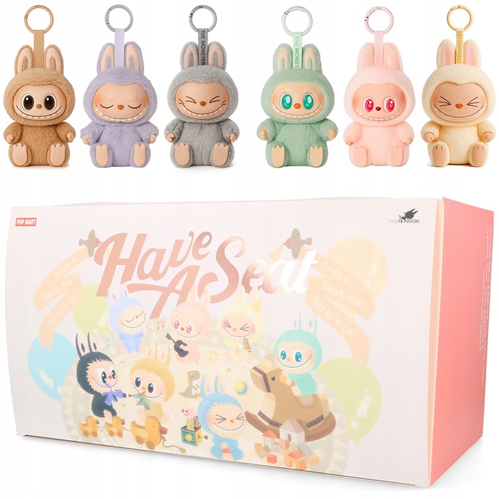 MASKOTKA LABUBU HAVE A SEAT ZESTAW 6 SZT LALKA BRELOK PLUSZAK NIESPODZIANKA