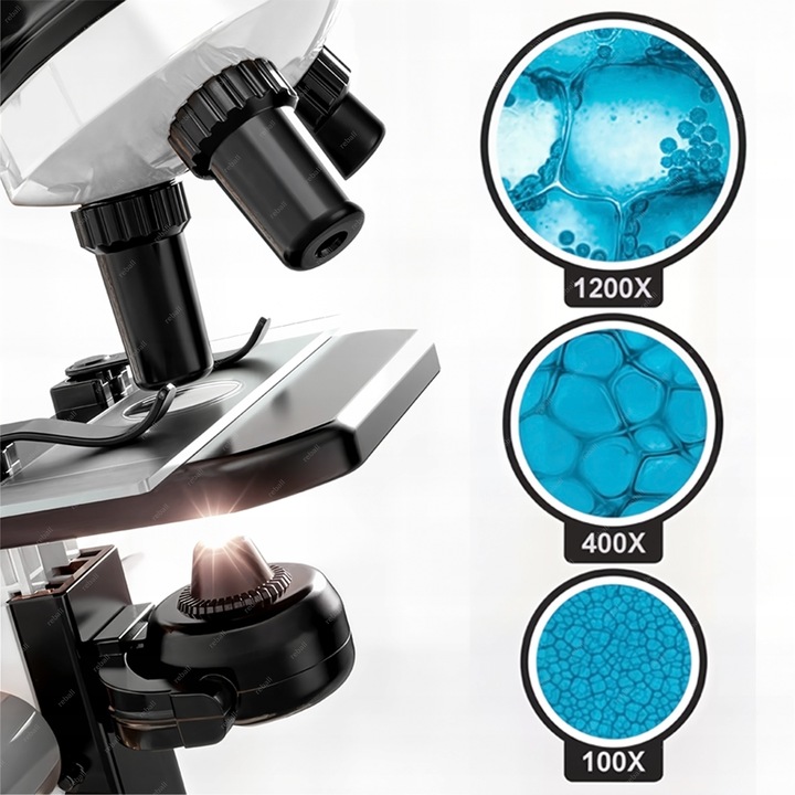 MIKROSKOP DLA DZIECI EDUKACYJNY 1200X +PREPARATY DO MIKROSKOPU ZESTAW 13szt