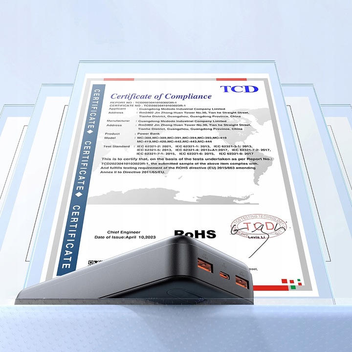 MCDODO POWERBANK 20000MAH Z WYŚWIETLACZEM 2X USB USB-C 2A 10W + KABEL USB-C