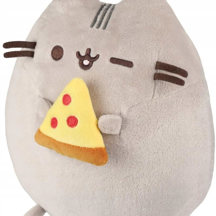 MASKOTKA PUSHEEN DLA DZIECKA Z PIZZĄ W ŁAPKACH 24cm PLUSZOWA PRZYTULANKA