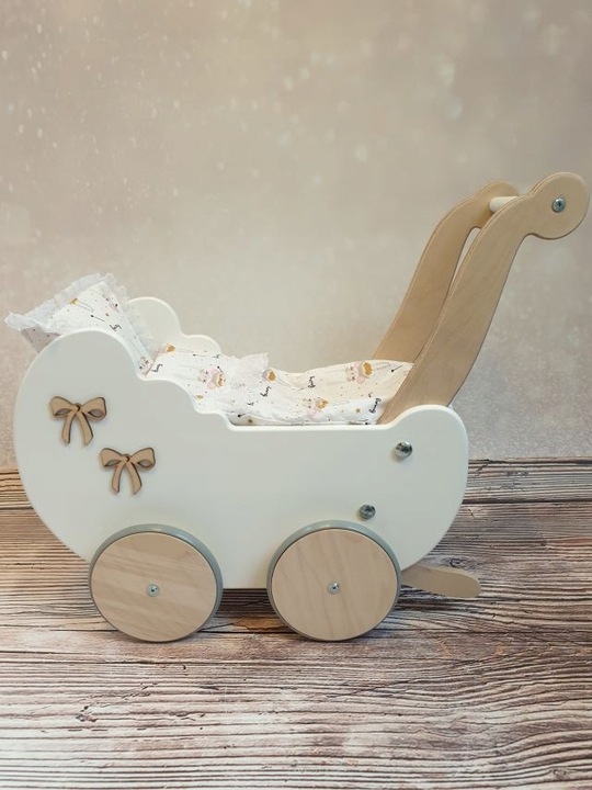 WÓZEK DLA DZIEWCZYNKI DLA LALEK Z POŚCIELĄ PCHACZ