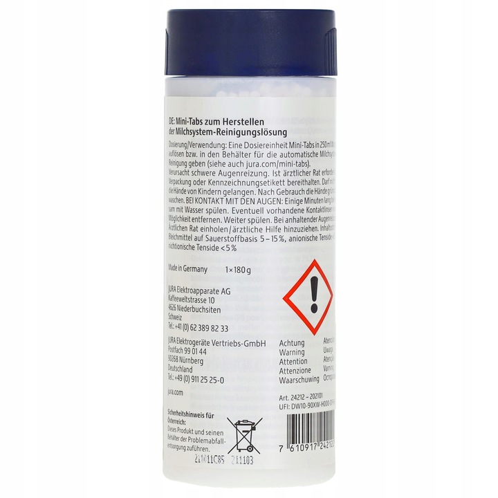 Jura 24212 do czyszczenia systemu mleka zapas 180g