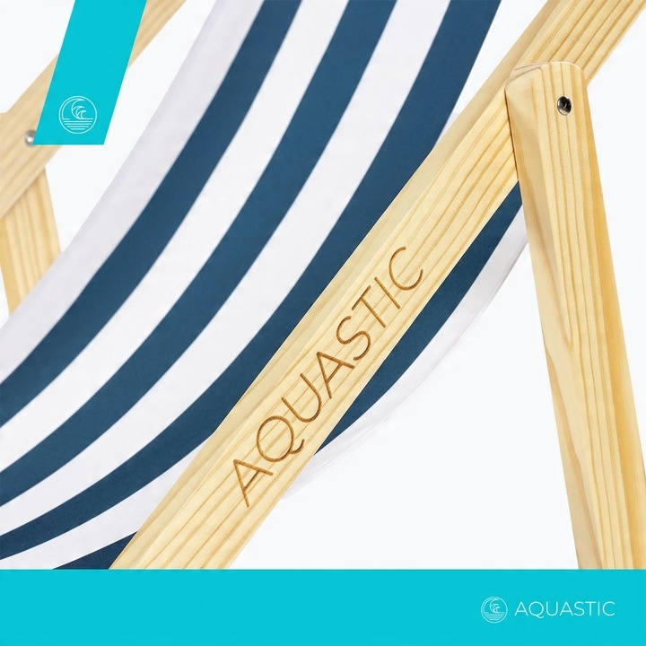 Leżak plażowy AQUASTIC Sunlito granatowy OS rozkładany Lekki 101x57x71 cm