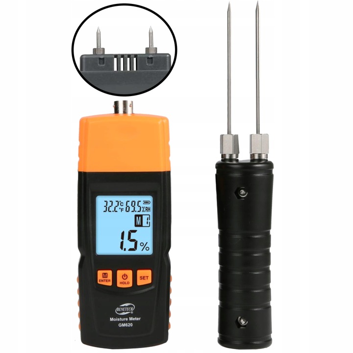 Wilgotnościomierz Miernik Wilgotności do Drewna + Sonda 147cm, Dokładny
