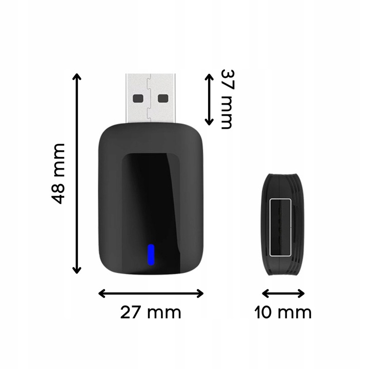 ADAPTER WI-FI USB - BEZPRZEWODOWY APPLE CARPLAY & ANDROID AUTO MAŁY PENDRIV