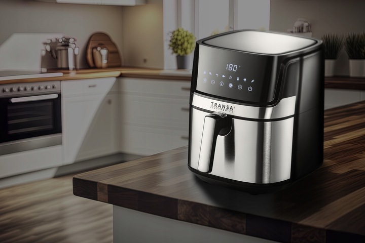 FRYTKOWNICA BEZTŁUSZCZOWA POJEMNA FRYTOWNICA INOX 8 PROGRAMÓW 6L 1700W