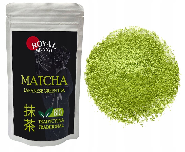 Royal Matcha Japońska Bio Zielona Herbata 100g Herbata w Proszku Tradycyjna