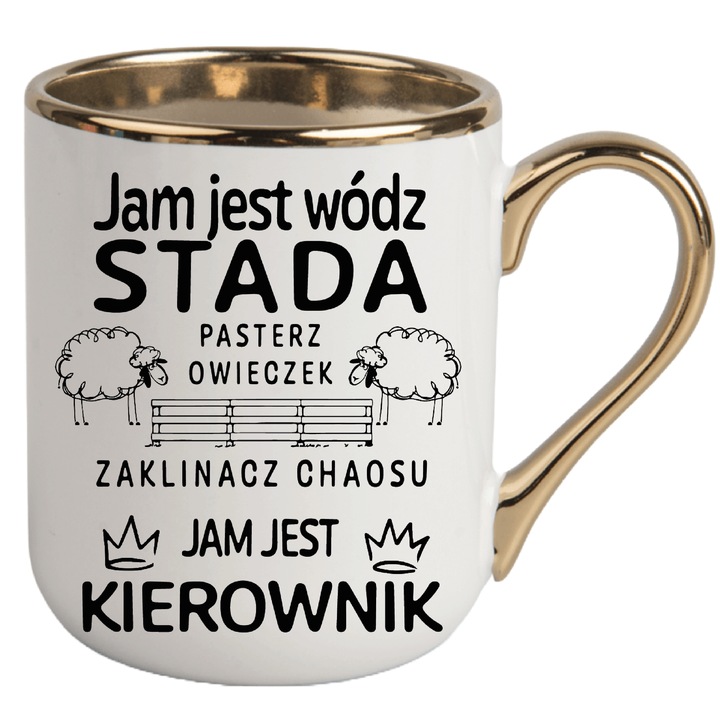 KUBEK ELEGANCKI PREZENT SZEF KIEROWNIK ŚMIESZNY DO PRACY BIAŁY +KARTONIK