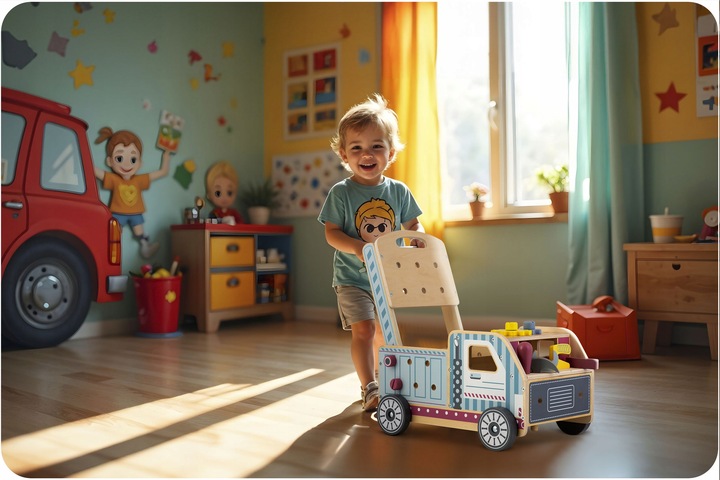 Drewniany chodzik pchacz RK-874 Ricokids