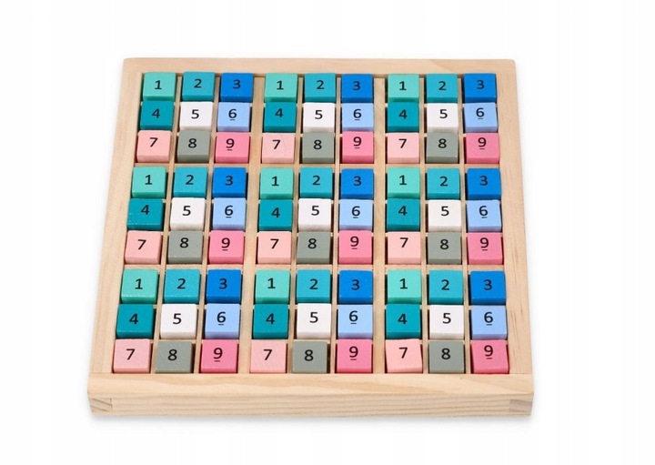 DREWNIANE SUDOKU GRA LOGICZNA MATEMATYCZNA ŁAMIGŁÓWKA EDUKACYJNA ADAM TOYS