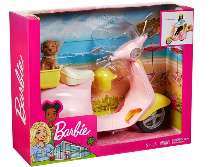 BARBIE SKUTER ZE SZCZENIACZKIEM FRP56 Mattel