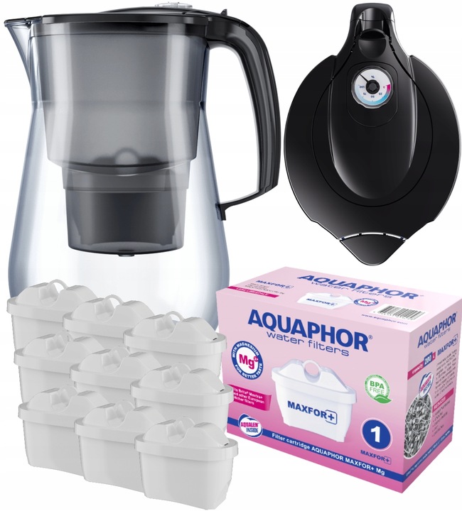 9x filtr wody wkład Maxfor Mg Dzbanek filtrujący czarny Aquaphor 4,2