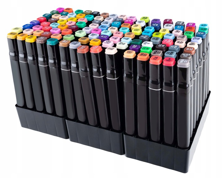 MARKERY ALKOHOLOWE FLAMASTRY MAZAKI PISAKI DWUSTRONNE Torba PREMIUM SET