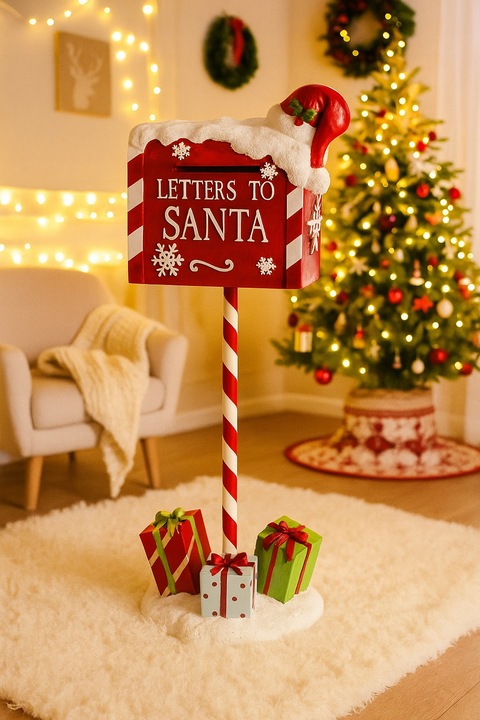 Dekoracyjna Skrzynka na Listy do Świętego Mikołaja Bajkowa ozdoba Święta