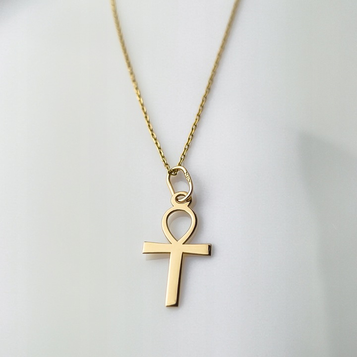 Złota zawieszka krzyżyk Ankh - pr. 585