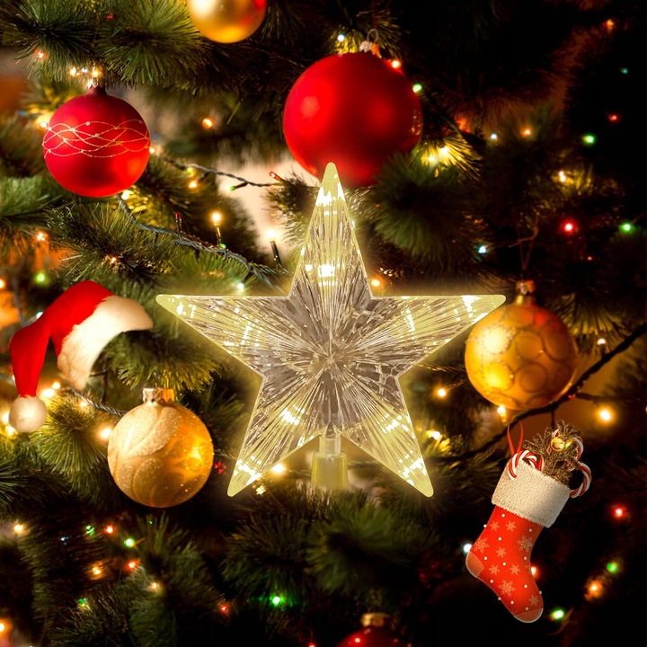 2SZT CZUBEK CHOINKOWY NA BOŻE NARODZENIE CZUBEK NA CHOINKĘ Z 31 DIODAMI LED