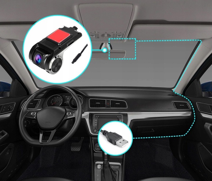 WIDEO REJESTRATOR JAZDY KAMERA SAMOCHODOWA ANDROID ANYTEK DVR HD 1080P ADAS