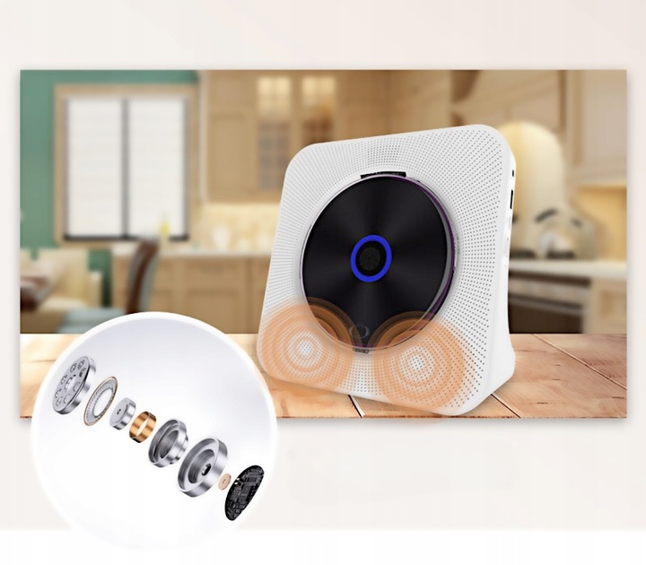 Wszechstronny odtwarzacz CD z Bluetoothem Wbudowane podwójne głośniki HiFi