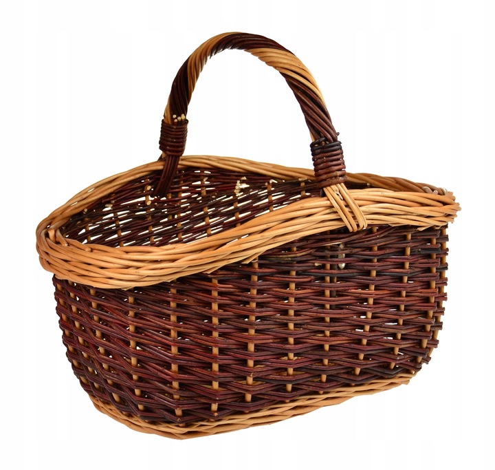 DUŻY Wiklinowy koszyk na ZAKUPY PIKNIK na GRZYBY