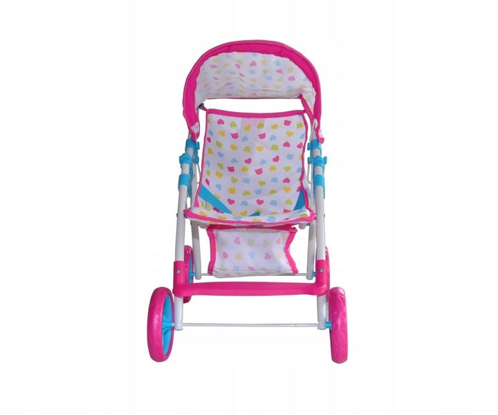 WÓZEK ZABAWKA DLA LALEK DLA 5 LATKI SOLIDNY SKŁADANY Z DASZKIEM