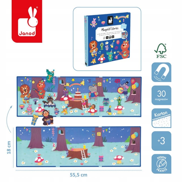JANOD, Magnetyczna układanka Przyjęcie w lesie Magneti'stories 3+