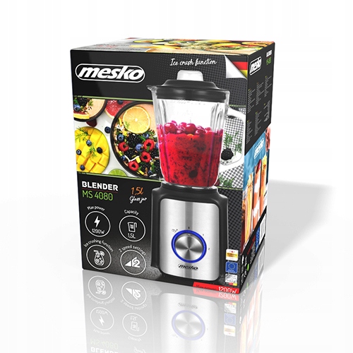 BLENDER KIELICHOWY MESKO MIKSER 1,5L MOCNY 1200W MIKSUJE KRUSZY LÓD bez BPA