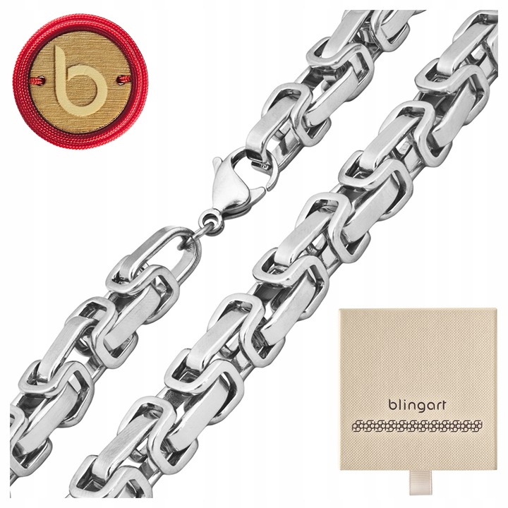 Łańcuszek męski naszyjnik splot królewski stal chirurgiczna gruby BLINGART