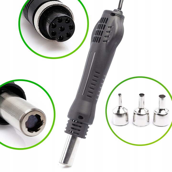 STACJA LUTOWNICZA SPAWARKA HOT-AIR 858D 700W 100-500°C ZESTAW TECHREBAL