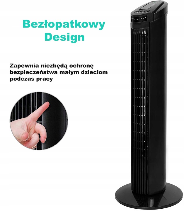 Stojacy wentylator kolumnowy podlogowy wiatrak wiatrak podlogowy z pilotem