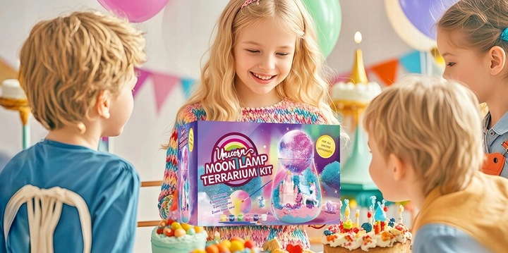 Jednorożec Zestaw Kreatywny Dziewczynki Lampka Nocna Piasek Kinetyczny DIY